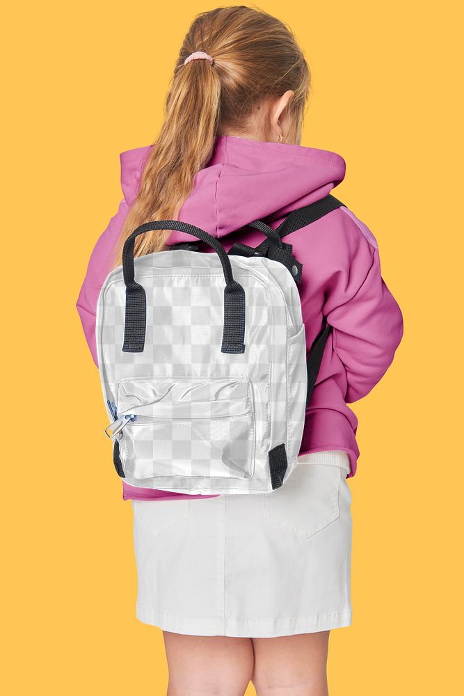 Girl's school bag png mockup