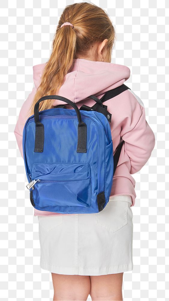 Png girl with school bag mockup 