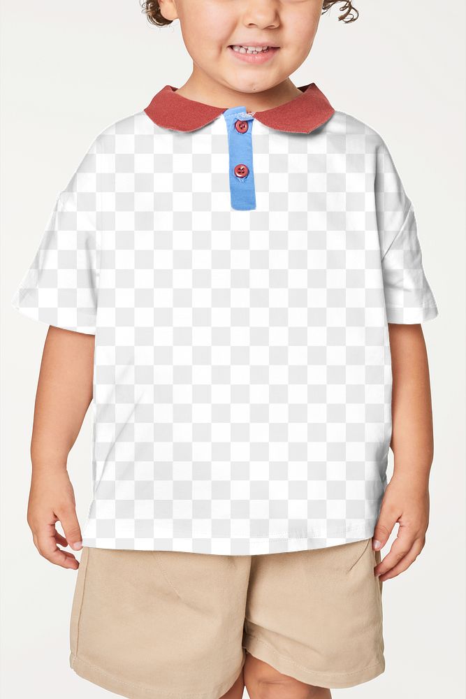 Child's casual polo shirt png mockup