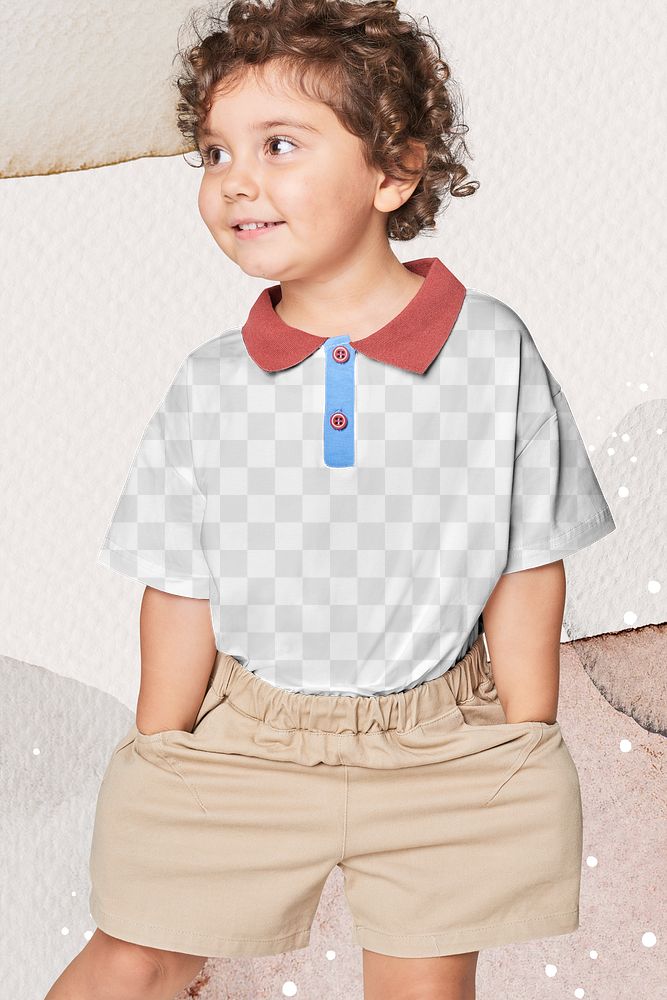 Png kid's polo shirt mockup