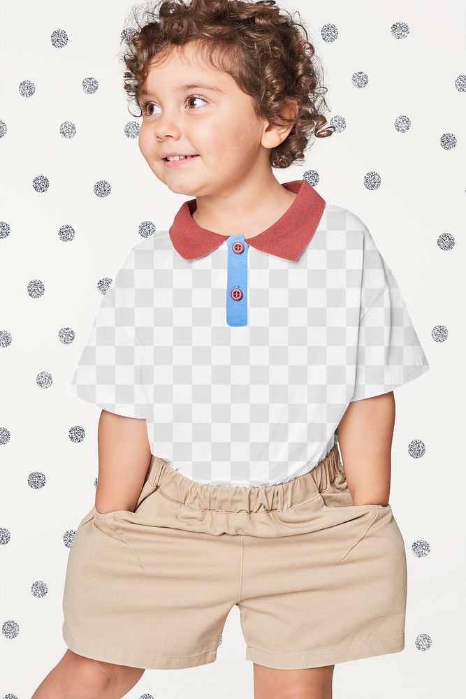 Png kid's polo shirt mockup