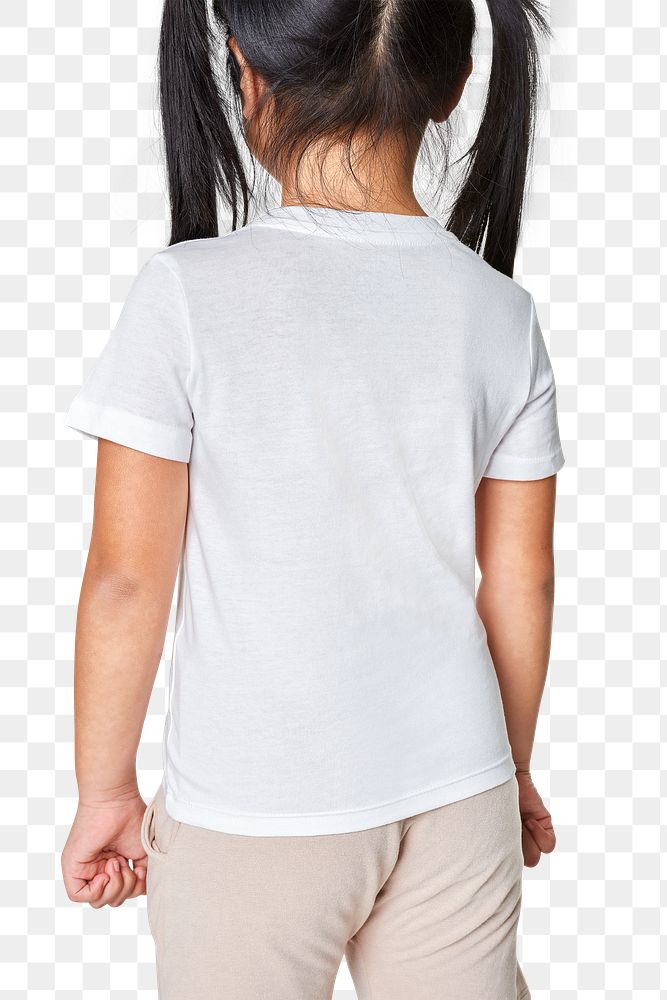 Girl in white t shirt png mockup