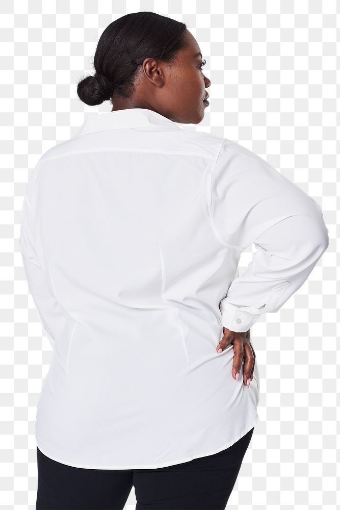 Women's white shirt plus size fashion png mockup