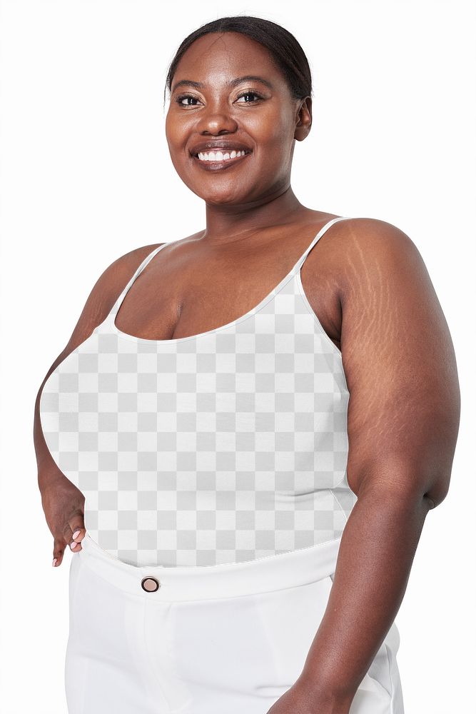 Woman's tank top plus size fashion png mockup