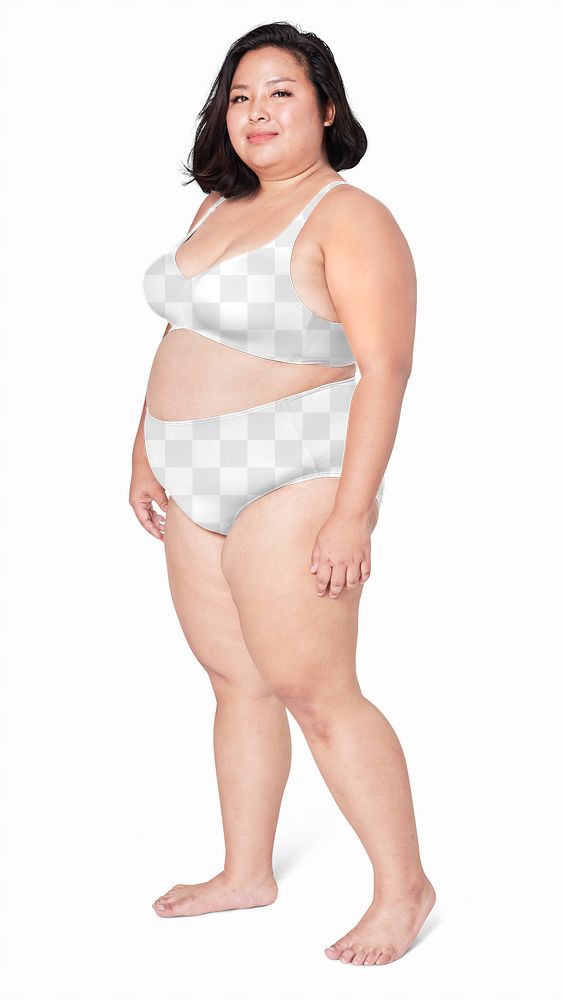 Png women's lingerie  plus size apparel mockup body positivity shoot