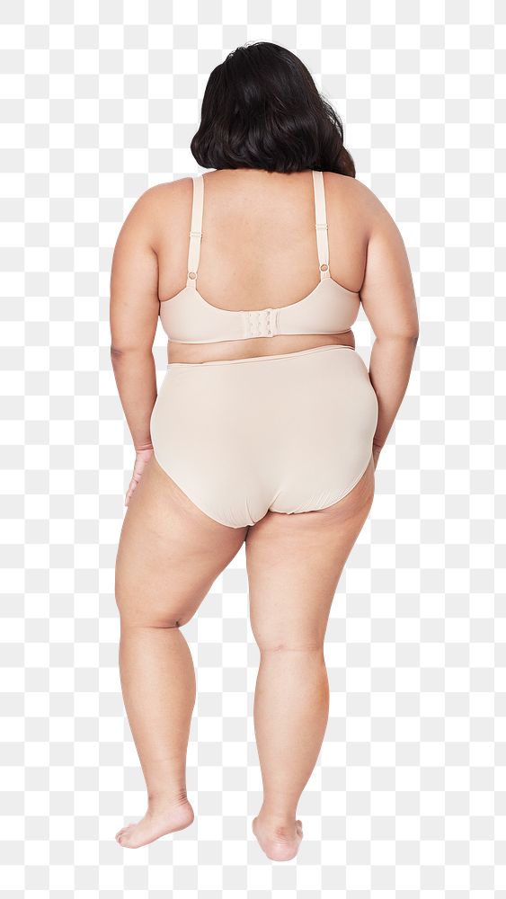 Size inclusive png fashion mockup beige lingerie apparel