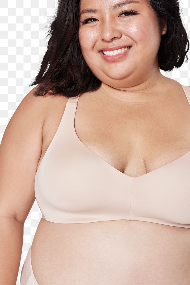 Size inclusive png beige lingerie apparel mockup women's fashion