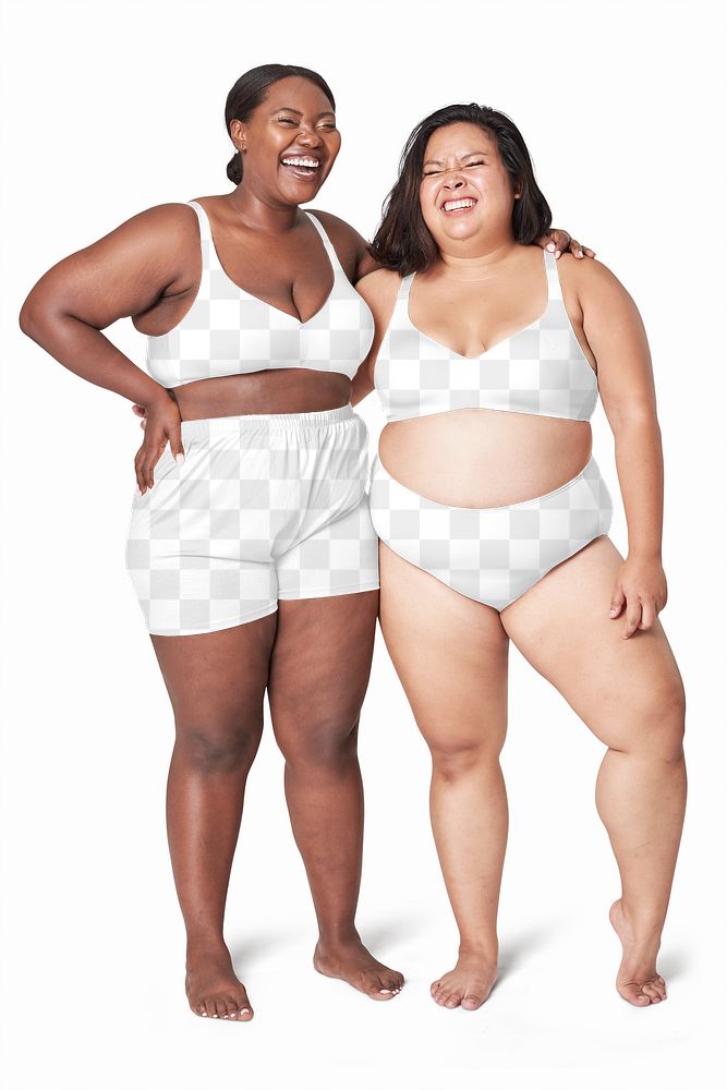 Size inclusive png lingerie apparel mockup women's fashion