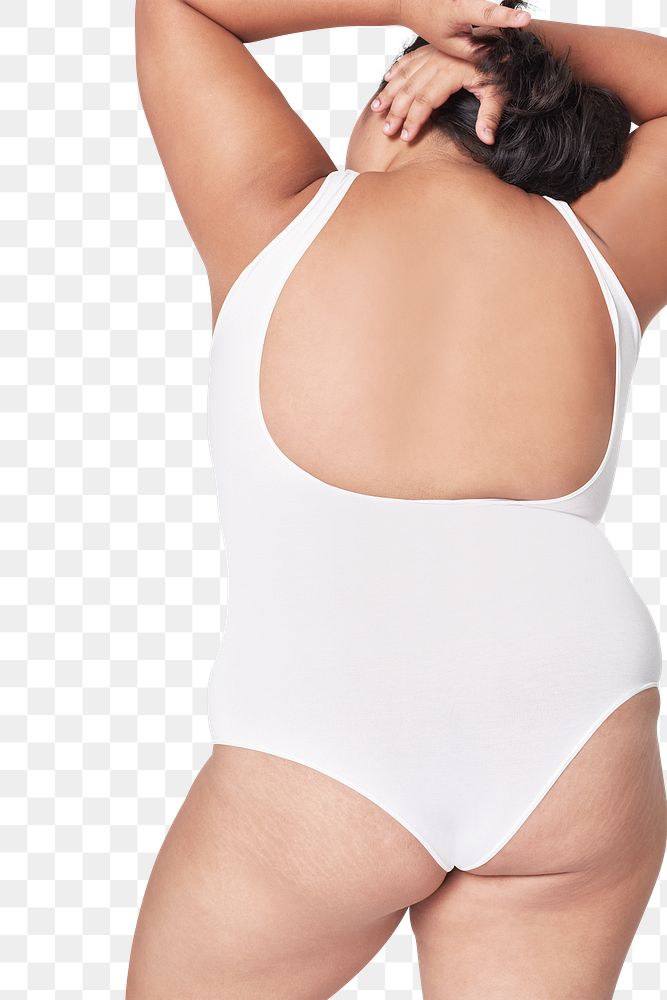Size inclusive png fashion mockup white swimsuit apparel