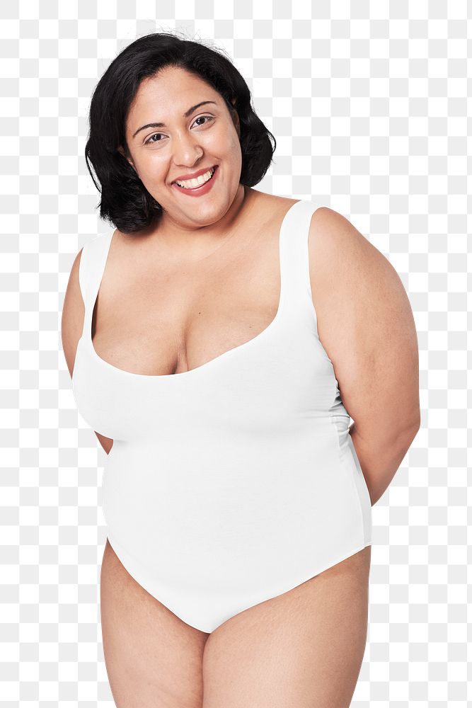 Size inclusive png fashion mockup white swimsuit apparel