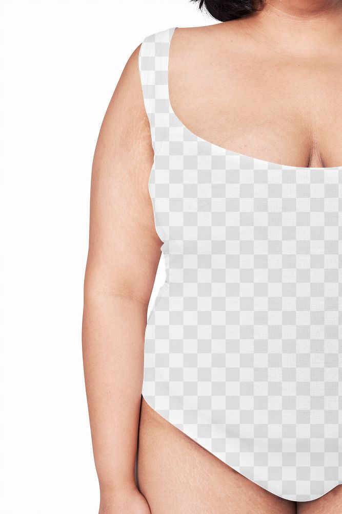 Size inclusive png swimsuit apparel mockup closeup