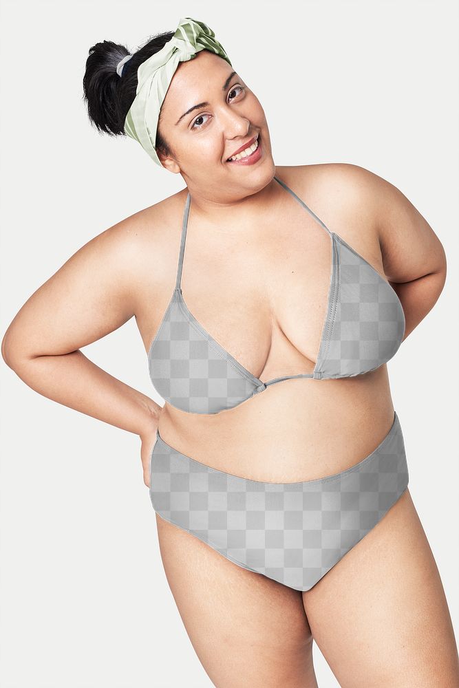 Size inclusive png bikini apparel mockup fashion