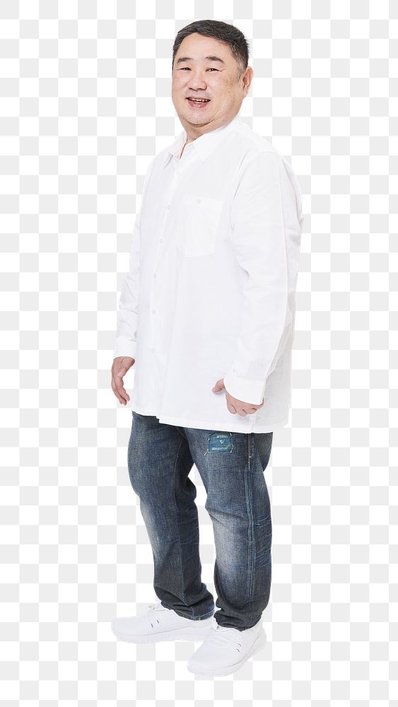 White shirt jeans mockup png plus size fashion
