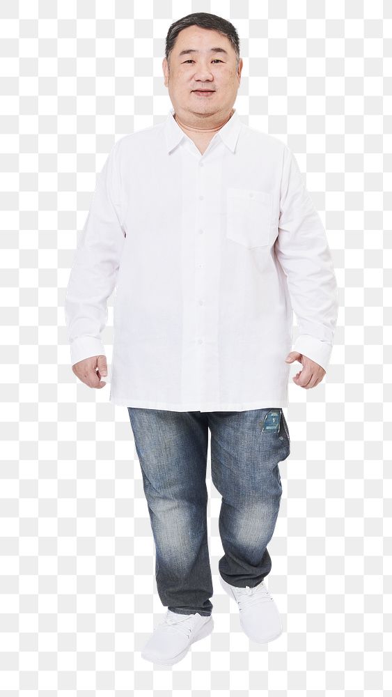 White shirt png mockup plus size fashion