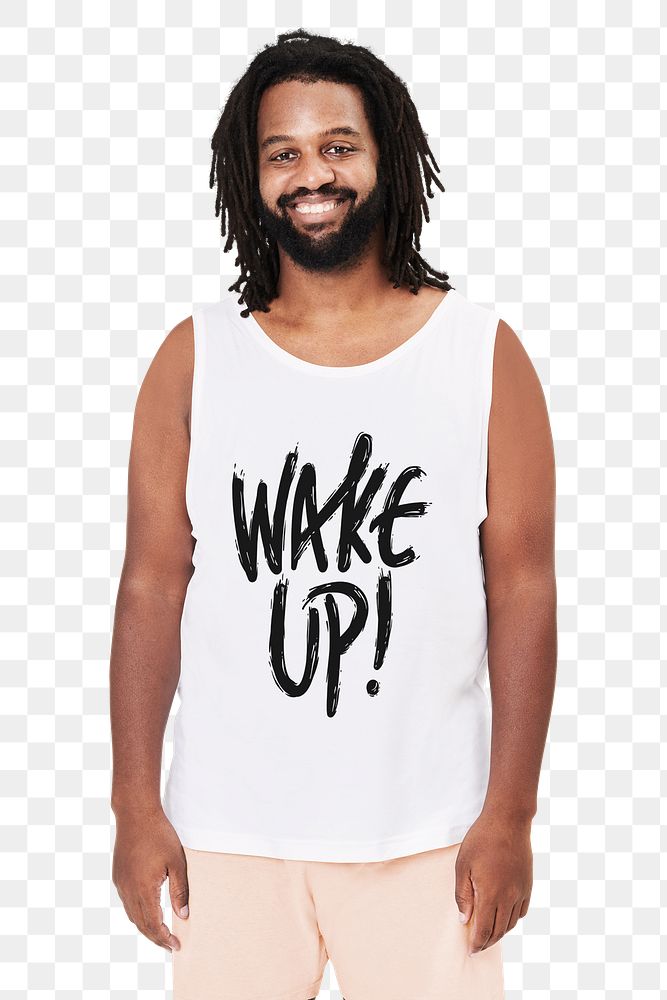 Men's apparel png 'Wake Up!' pajamas mockup studio shot