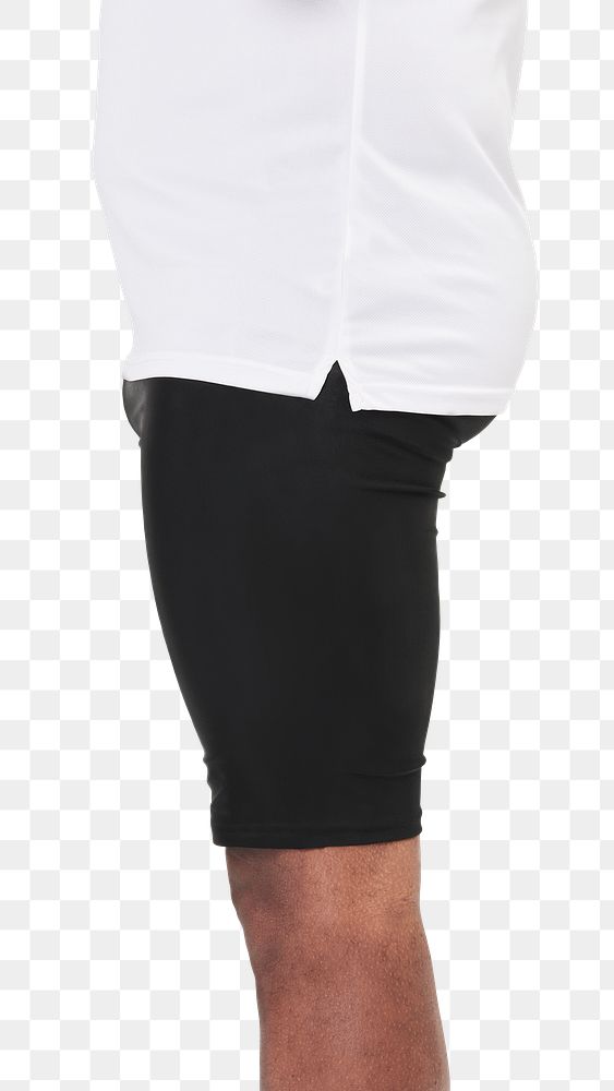 Men's png black tight shorts facing side apparel mockup