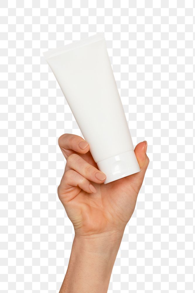 White tube png beauty packaging, transparent background