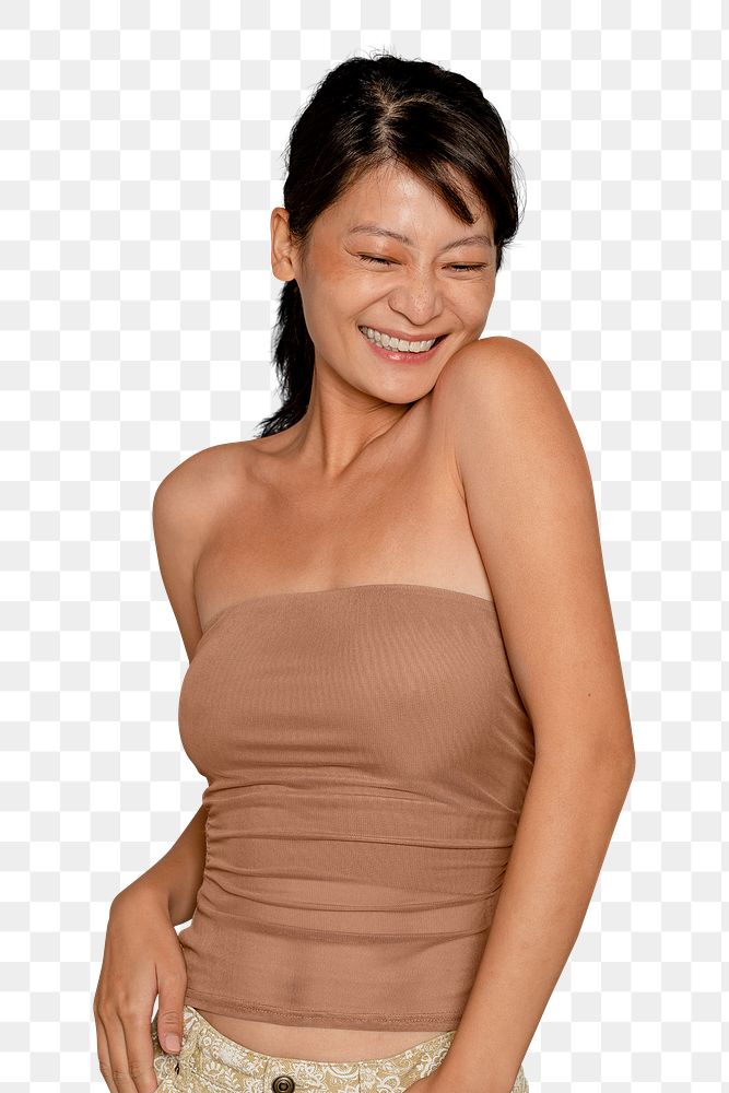 Happy Asian woman png transparent background