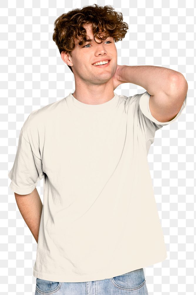 Handsome man png with curly hair, transparent background