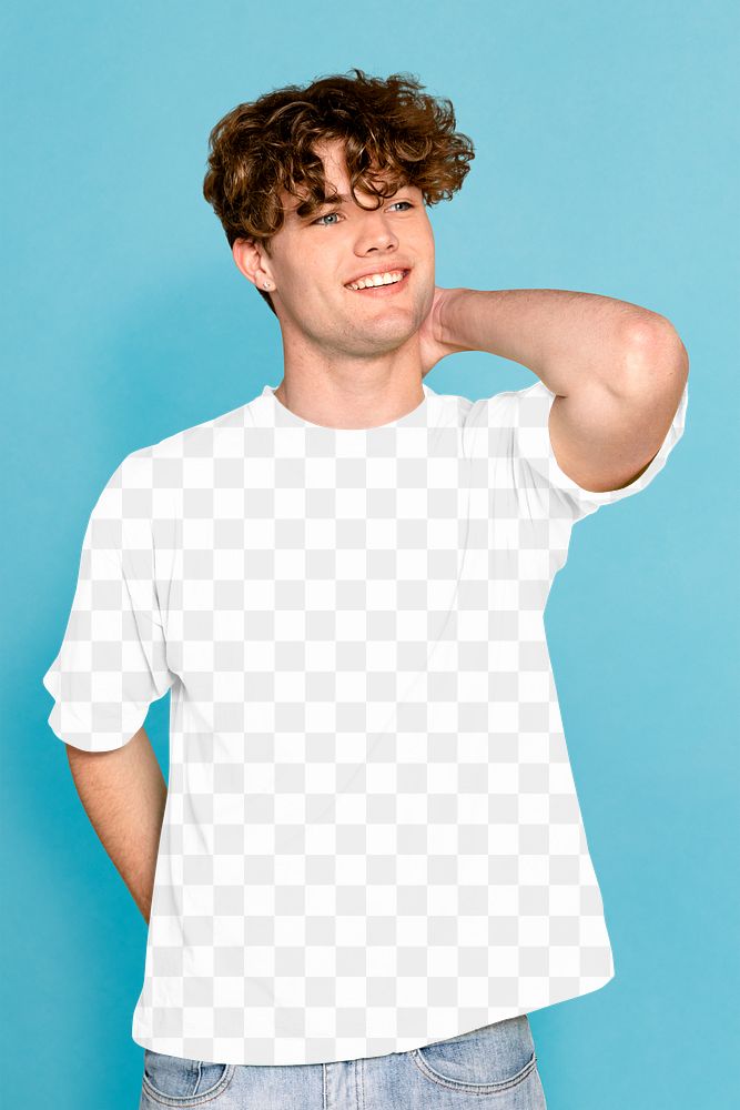Men's tshirt png mockup, transparent design 