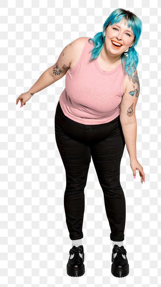 Body positivity png woman with curves, transparent background