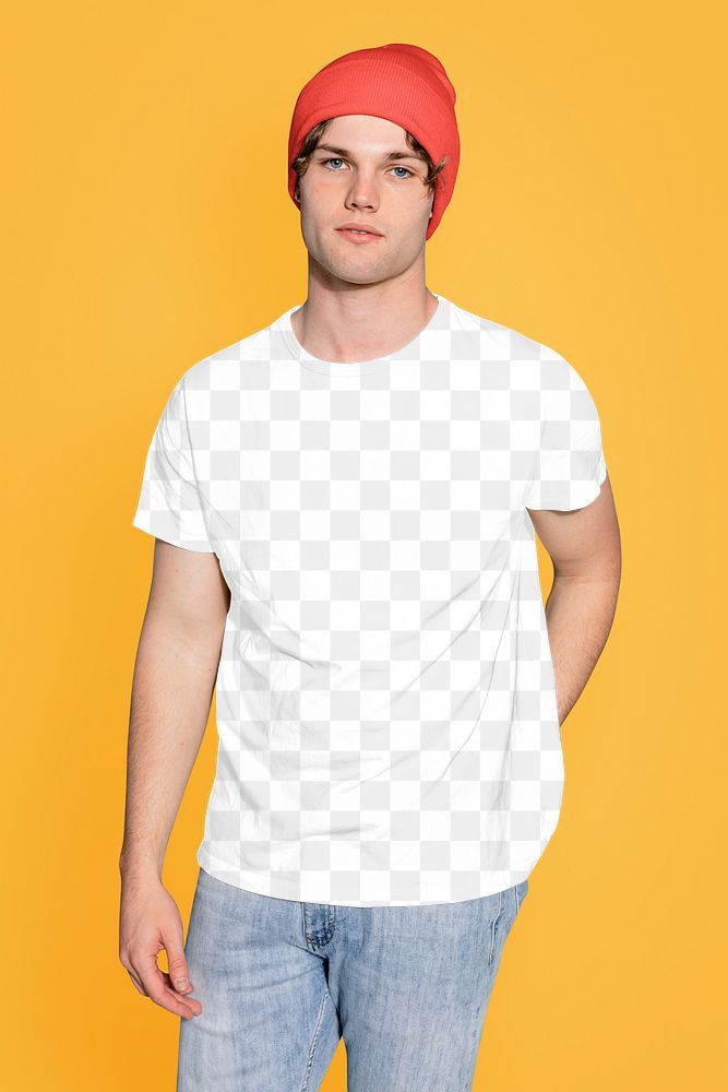 T shirt png mockup, men's apparel, transparent design 
