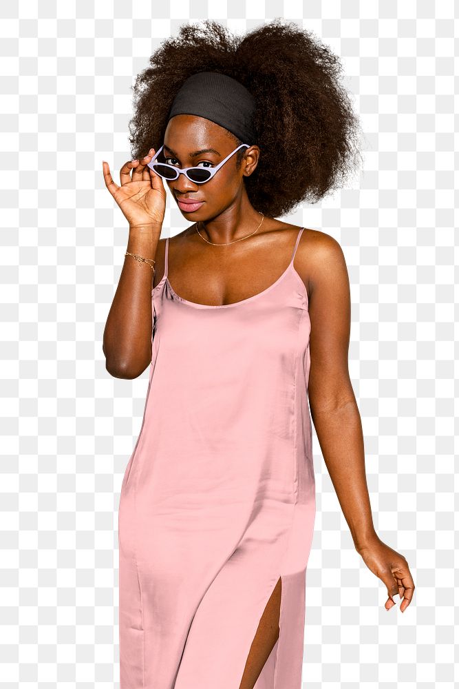 Png sassy black woman sticker, transparent background