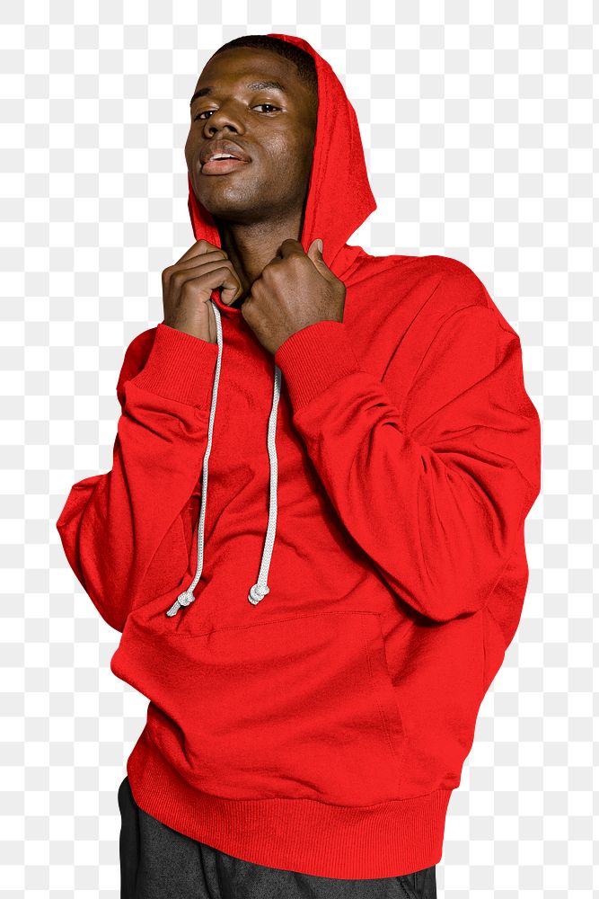 Man in hoodie png sticker, transparent background