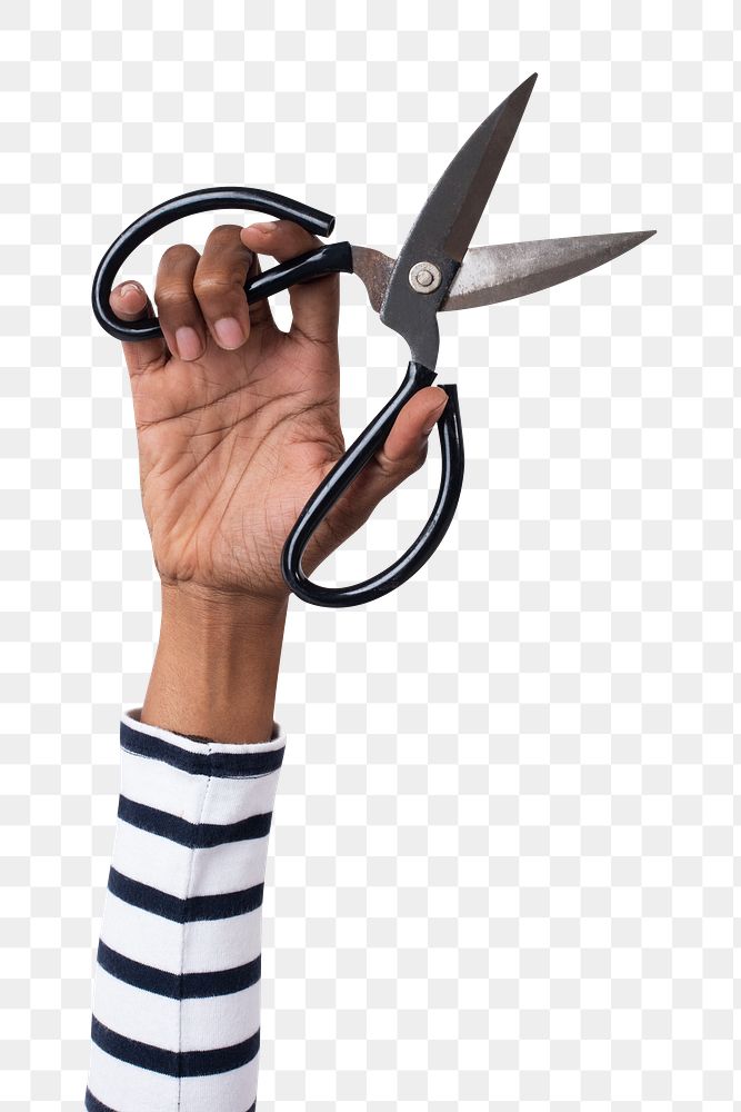 Png hand mockup holding garden scissors gardening tool