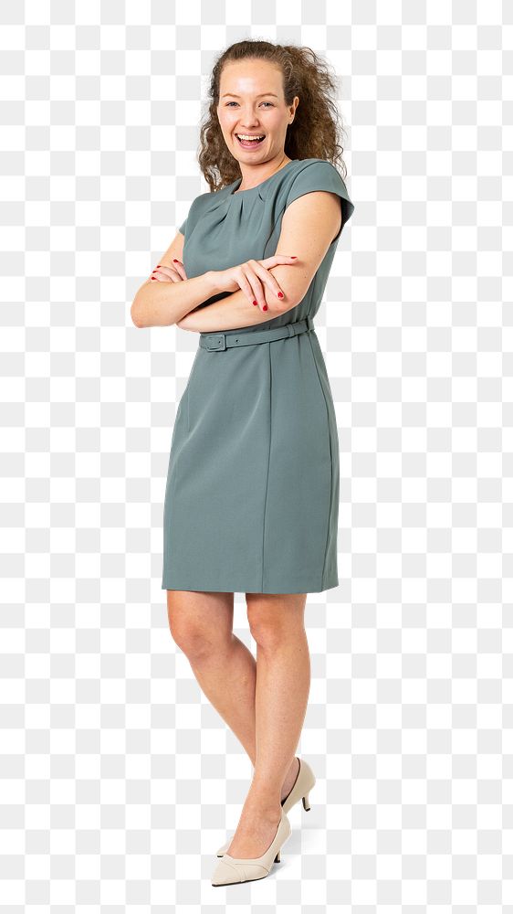 Png Confident European businesswoman mockup full body portrait for jobs and career campaign