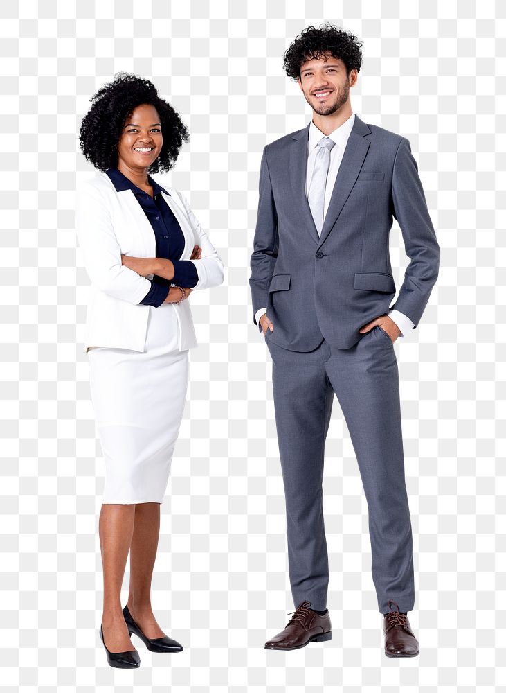 Png Diverse business people mockup full body portrait for jobs and career campaign