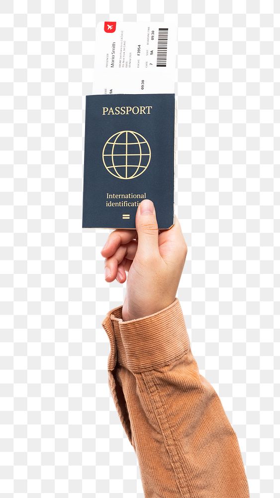 Png Hand holding passport mockup new normal travel
