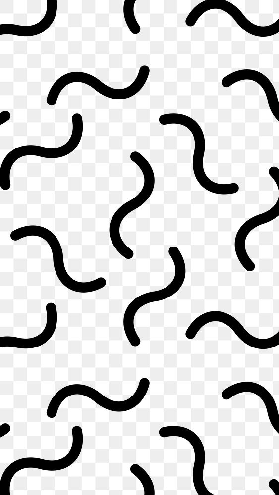 Abstract curvy pattern png black background