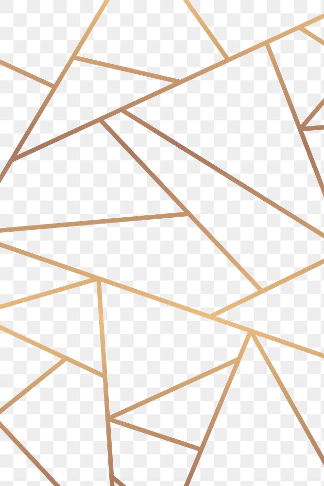 Gold geometric triangle pattern png background