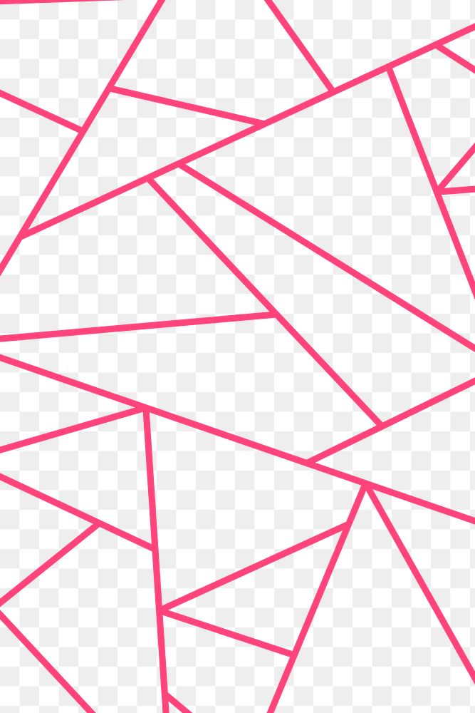 Pink geometric triangle pattern png background