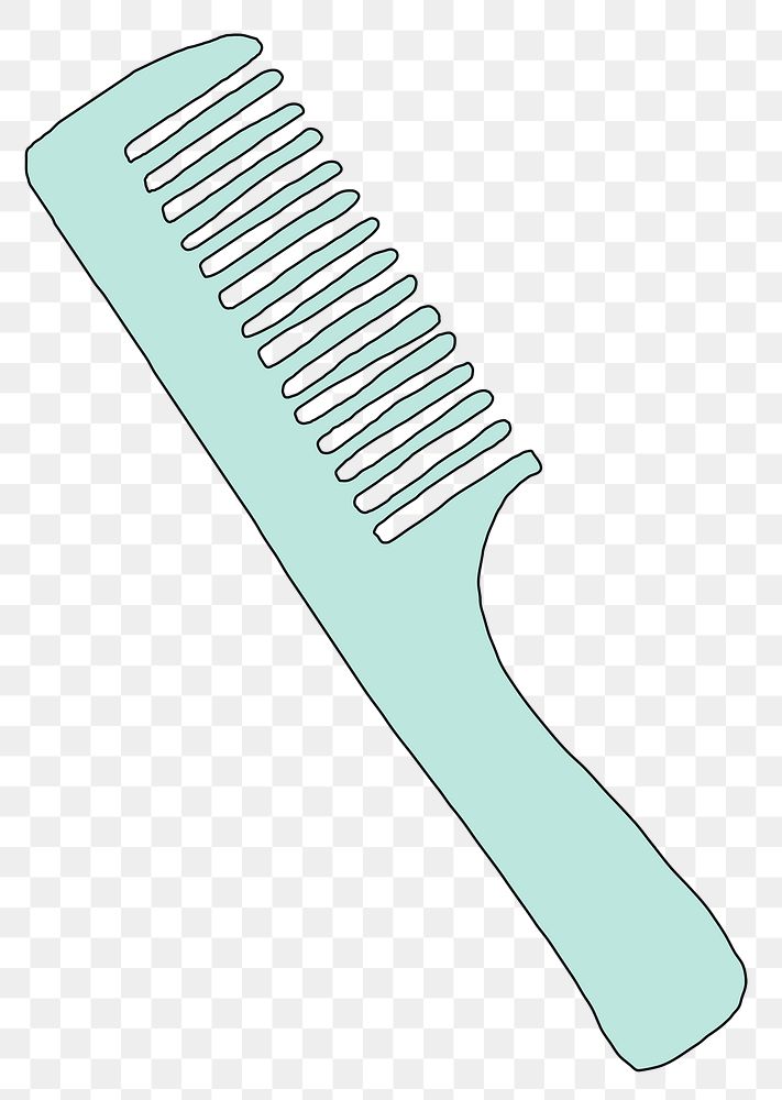 Png woman hair comb doodle illustration