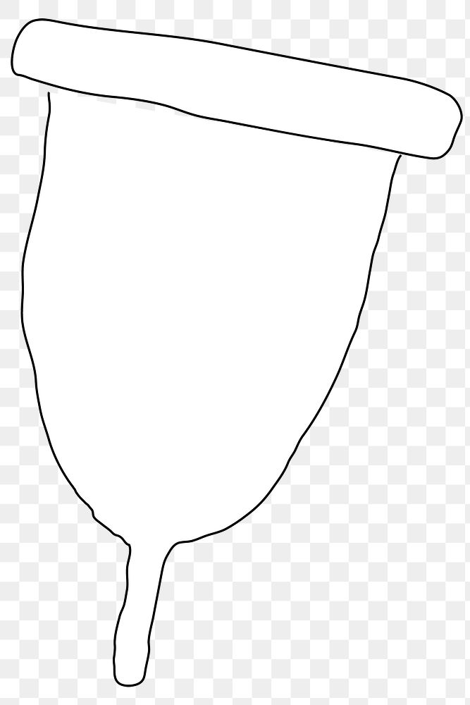 Png menstrual cup doodle illustration zero waste lifestyle