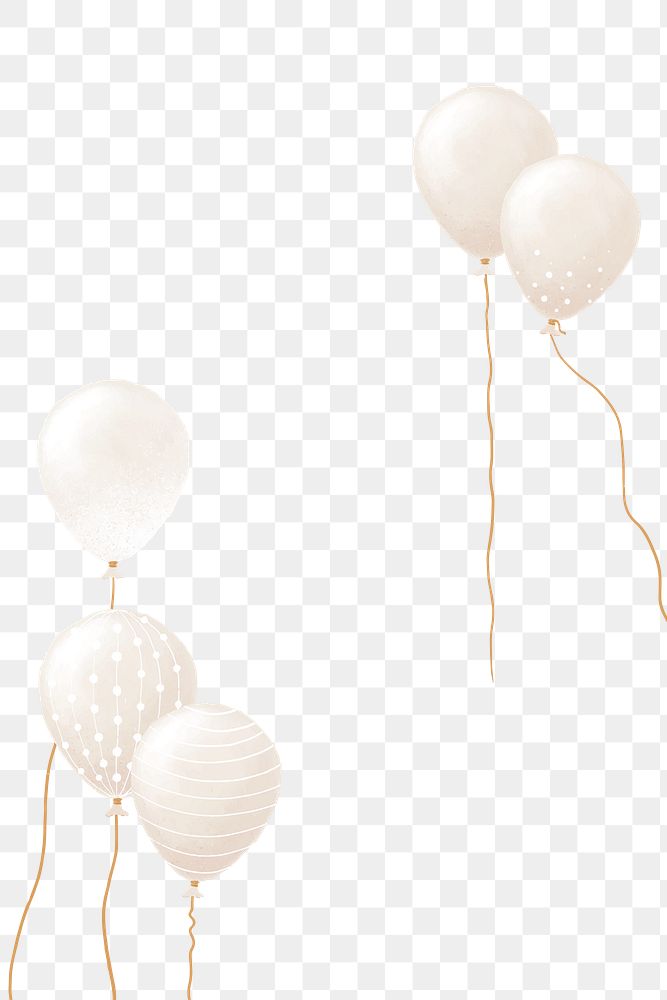 Luxury balloon border png in gold tone