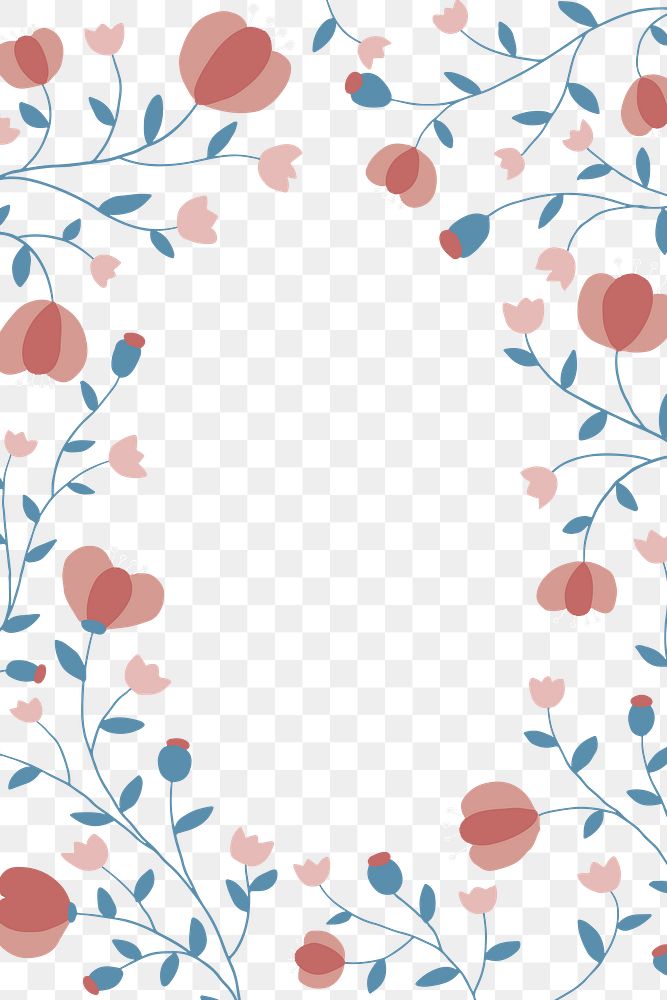Colorful floral frame png transparent background