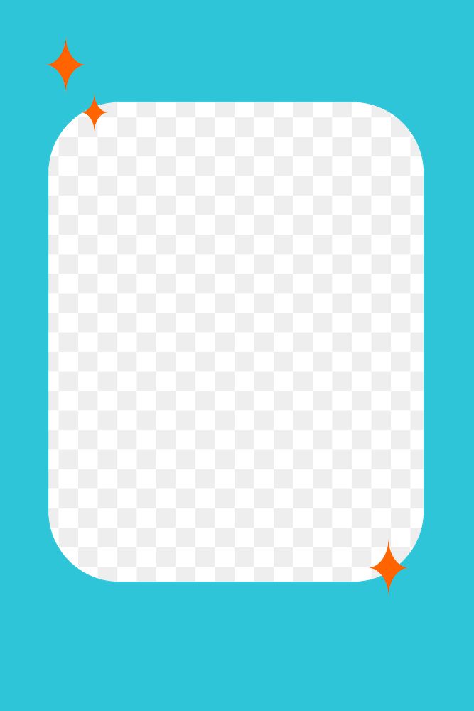 Frame png in bright blue with twinkle stars