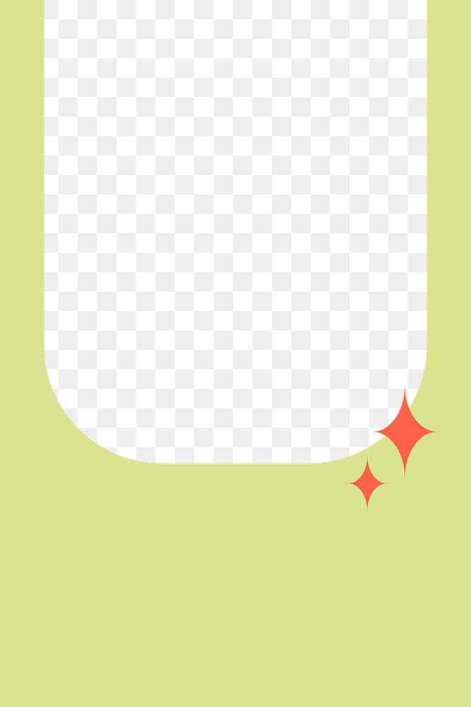 Frame png in light green with twinkle stars