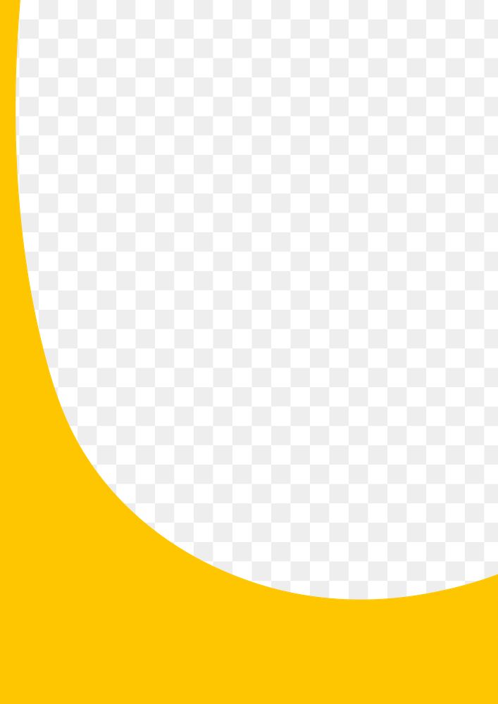 Border png round frame in yellow on transparent background