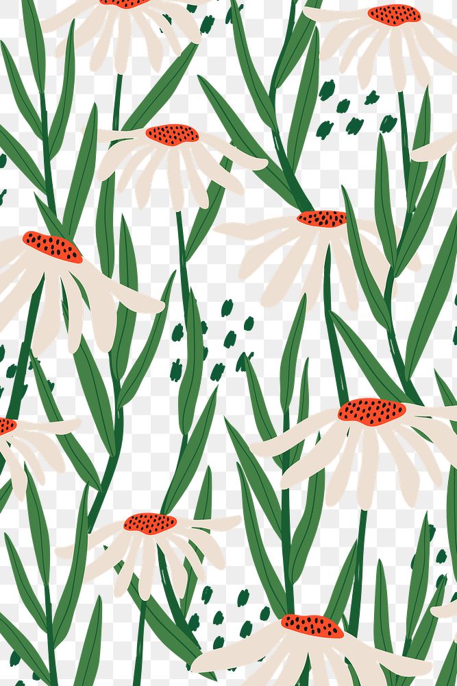 Daisy patterned png background transparent