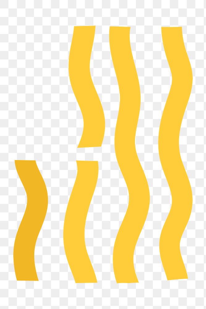 Fettuccine png pasta food doodle in yellow cute graphic