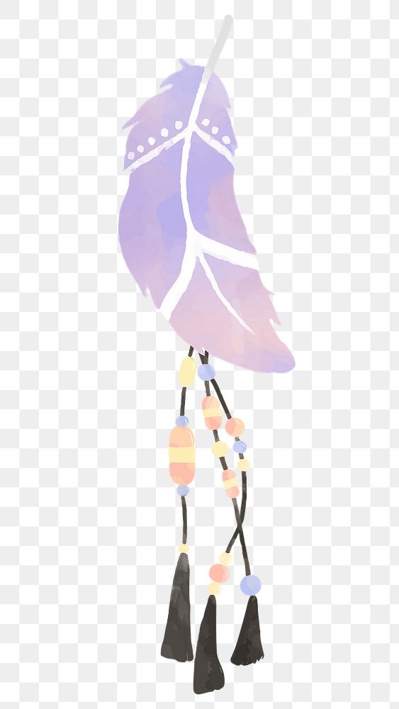 Png pastel hanging bohemian feather