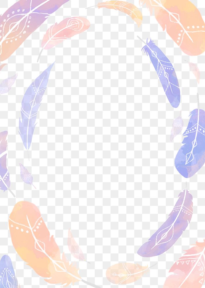 Frame png pastel purple Bohemian feather