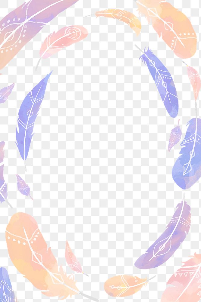 Oval Bohemian style frame png