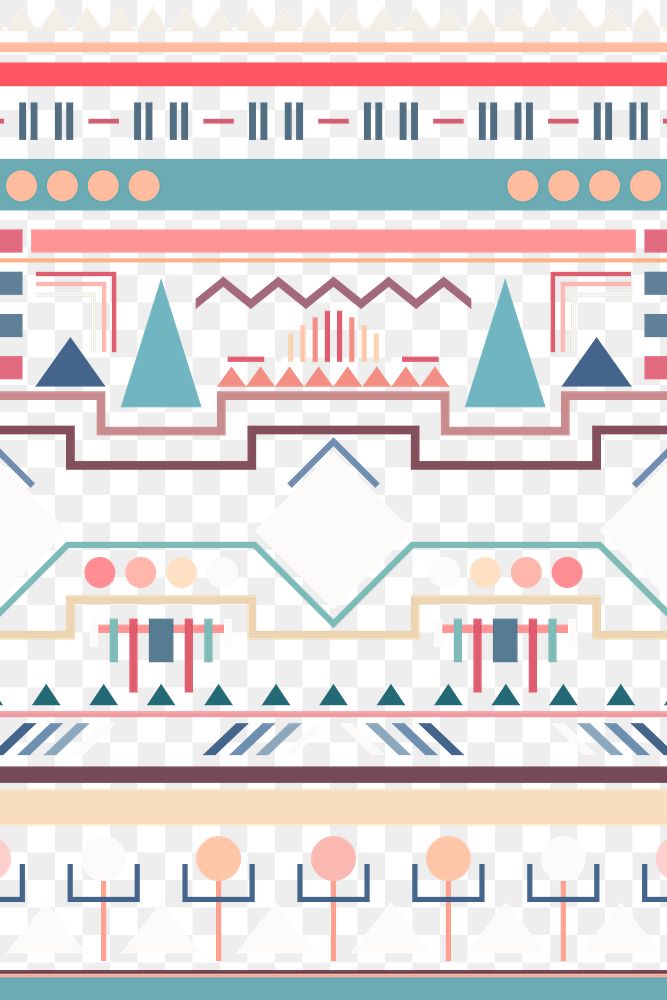 Ethnic pattern png, transparent background, pastel design