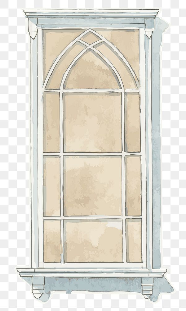 Png old window architectural watercolor clipart 