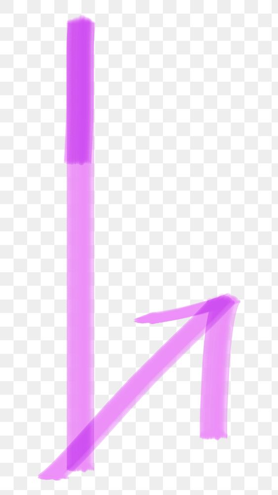 Png doodle highlight up arrow sticker in purple tone